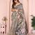 grey printed art silk designer pallu chanderi saree