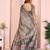 grey printed art silk designer pallu chanderi saree