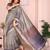grey printed art silk designer pallu chanderi saree
