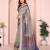 grey printed art silk designer pallu chanderi saree