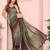 green printed art silk designer pallu chanderi saree
