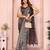grey printed art silk designer pallu chanderi saree