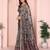 grey printed art silk designer pallu chanderi saree