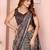 grey printed art silk designer pallu chanderi saree