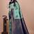 rama green woven  designer pallu banarasi art silk saree