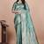 rama green woven  designer pallu banarasi art silk saree
