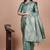 rama green woven  designer pallu banarasi art silk saree