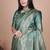 rama green woven  designer pallu banarasi art silk saree