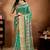 rama green printed art silk designer pallu saree