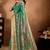 rama green printed art silk designer pallu saree
