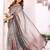 grey printed art silk designer pallu chanderi saree