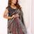 grey printed art silk designer pallu chanderi saree