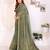 green printed art silk designer pallu chanderi saree