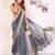 grey printed art silk designer pallu chanderi saree