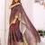 maroon printed art silk designer pallu chanderi saree