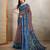 brown printed art silk designer pallu chanderi saree