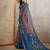 brown printed art silk designer pallu chanderi saree