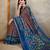 brown printed art silk designer pallu chanderi saree