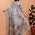 grey printed art silk designer pallu saree