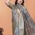 grey printed art silk designer pallu saree