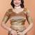 gold printed art silk designer pallu saree