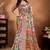 multicolor printed art silk designer pallu saree