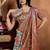 multicolor printed art silk designer pallu saree