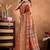 orange printed art silk designer pallu saree