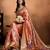 orange printed art silk designer pallu saree