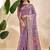 purple printed art silk designer pallu saree