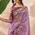 purple printed art silk designer pallu saree