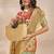 light green printed art silk designer pallu saree