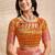 orange printed art silk designer pallu saree