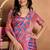 pink printed art silk designer pallu saree