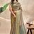 green printed art silk designer pallu saree