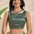 green printed art silk designer pallu saree