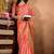 orange printed art silk designer pallu saree