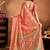 orange printed art silk designer pallu saree