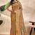 green printed art silk designer pallu saree