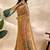 green printed art silk designer pallu saree