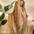 green printed art silk designer pallu saree