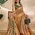 green printed art silk designer pallu saree