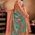 orange printed art silk designer pallu saree