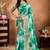 green printed art silk designer pallu saree