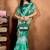 green printed art silk designer pallu saree