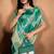 green printed art silk designer pallu saree