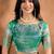 green printed art silk designer pallu saree
