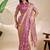 baby pink printed art silk designer pallu saree