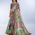 green printed art silk designer pallu saree