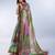 green printed art silk designer pallu saree